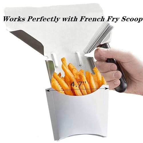 Aakriti French Fry Holder, to Go French Fry Container Box, Onion Rings, Popcorn, Take Out, Party, Oil/Water Resistant White Kraft Paper (50) - Image 3