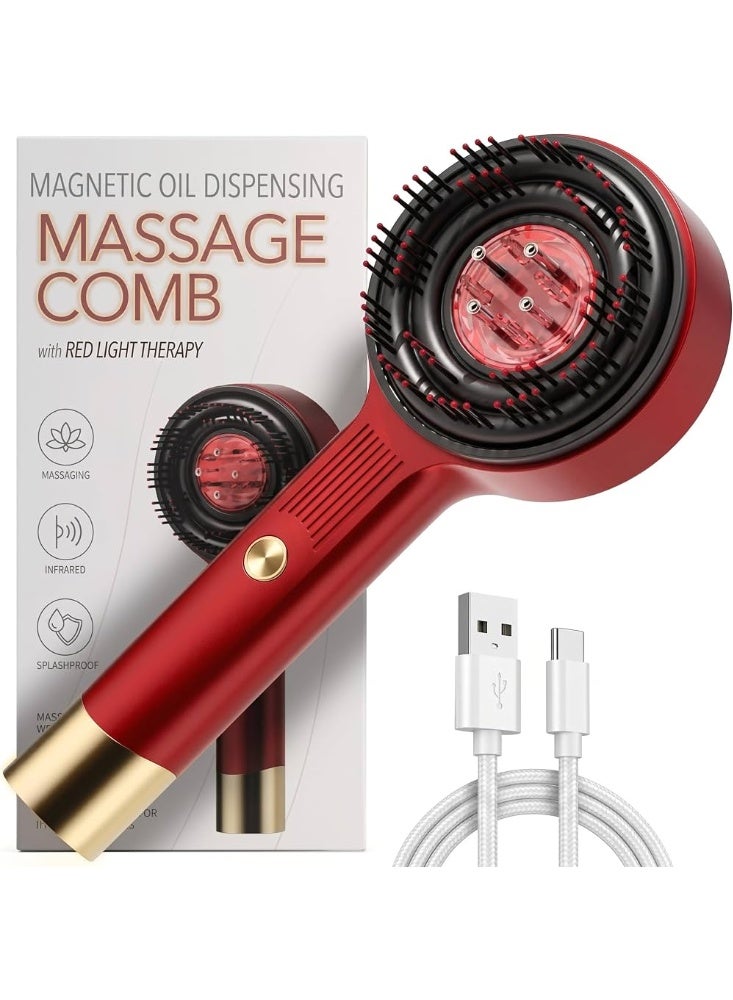 أداة كهربائية 2 في 1 لتوزيع زيت الشعر وتدليك فروة الرأس، مع زيت لتعزيز نمو الشعر - Image 3