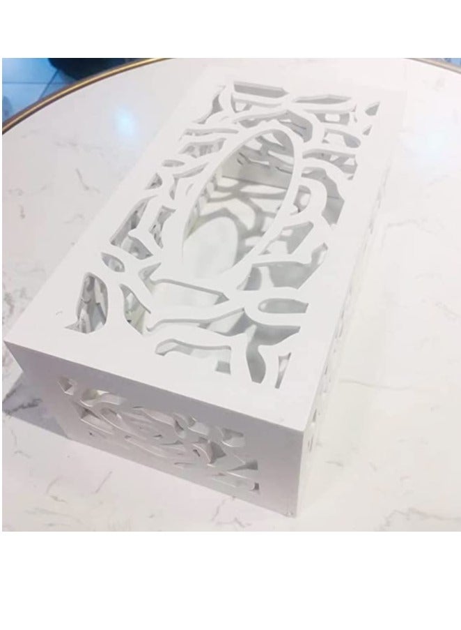 حامل علبة مناديل من خشب إم دي إف الفاخر - موزع مناديل مزخرف حديث للمنزل والمكتب والسيارة والفندق والمطاعم - يناسب صناديق المناديل المربعة القياسية والمناديل السائبة - Image 2