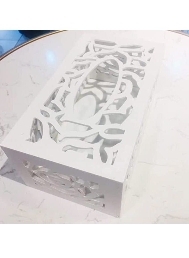 حامل علبة مناديل من خشب إم دي إف الفاخر - موزع مناديل مزخرف حديث للمنزل والمكتب والسيارة والفندق والمطاعم - يناسب صناديق المناديل المربعة القياسية والمناديل السائبة - Image 3