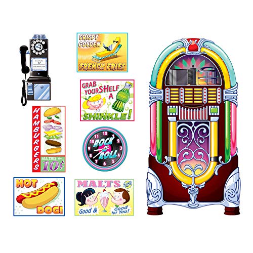 Beistle Soda Shop Signs & Jukebox Props Party Accessory (1 count) (8/Pkg) - Image 1
