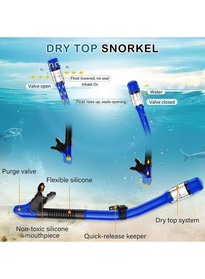 VBM Mask Fin Snorkel Set with Adult Snorkeling Gear, Panoramic View Diving Mask, Trek Fin, Dry Top Snorkel +Travel Bags, Snorkel for Lap Swimming - Image 3