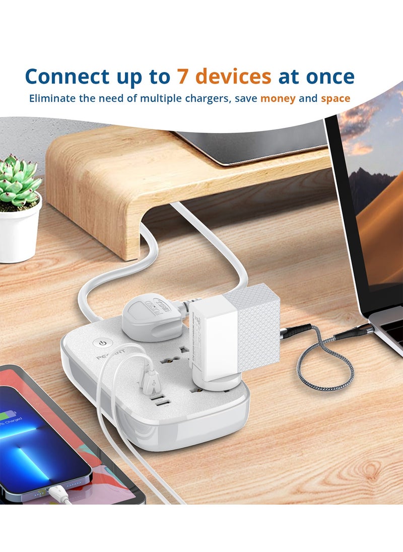 PEGANT - WiFi Smart Power Strip Extension with 4 USB Ports and 3 Universal Outlets Control from Mobile phone and Voice Control - Image 1