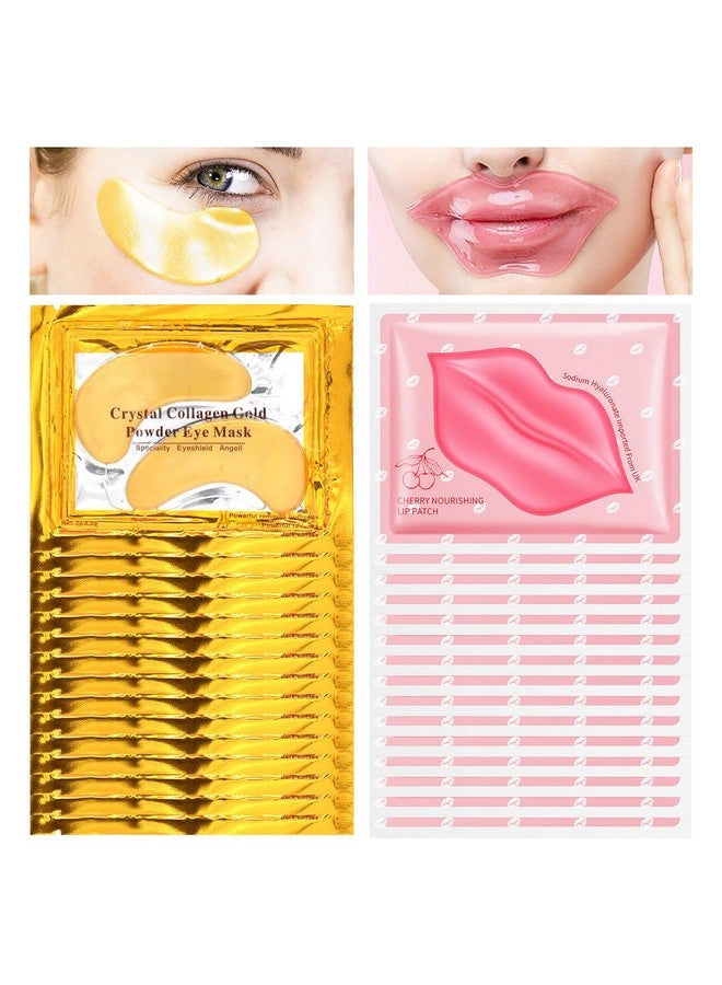 LZYLLS 30PCS Lip Mask & Under Eye Patches Skincare Set,Moisturizing Gold Under Eye Masks,Pink Lip Masks Skin Care Set for Lip & Eye Skin - Image 1