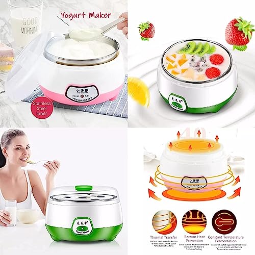 Kwinto Yogurt Maker Machine, Stainless Steel Inner Container Electric Yogurt Maker Portable 15 Watts Electric 900ml Automatic Curd & Yogurt Maker, Dahi Maker (Multicolor) - Image 2