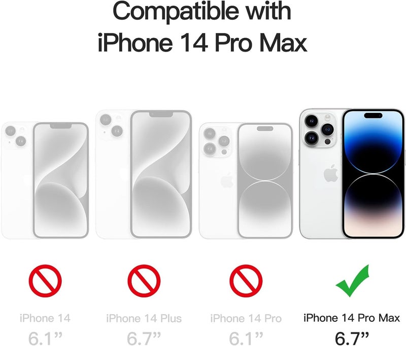 Vinve for iPhone 14 Pro Max Case with Slide Lens Cover HD Screen Protector, Military Grade Drop Protection, Magnetic Rotated Ring Holder Kickstand Protective Phone Case (Navy Blue) - Image 2
