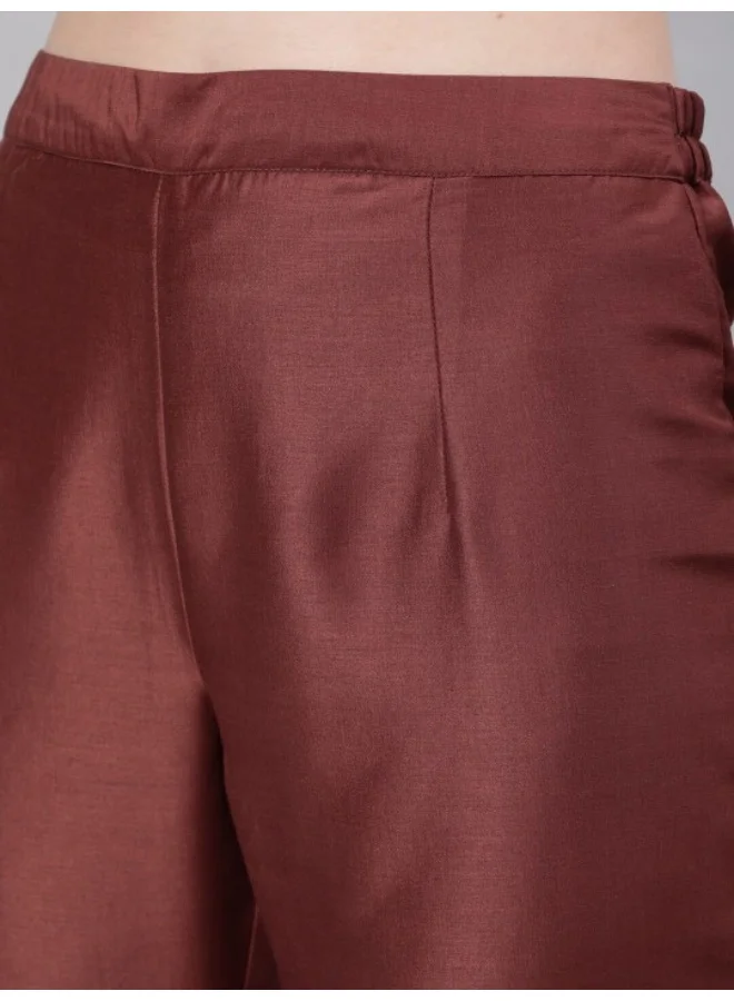 AKS Brown Sequin A-Line Kurta With Pant