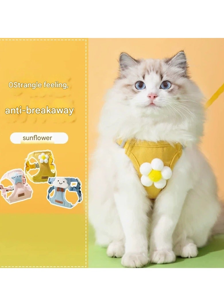 Goolsky Gradient Adjustable Cat Walking Rope Set I-Shaped Anti-Escape Cat Harness Leash I-Shaped Back Dog Chain - Image 1