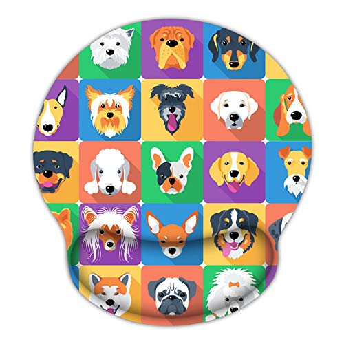 Britimes Ergonomic Mouse Pad with Wrist Support Cute Dogs Non-Slip Rubber Base Mousepad for Home Office Gaming Working Computers Laptop Easy Typing & Pain Relief - Image 1