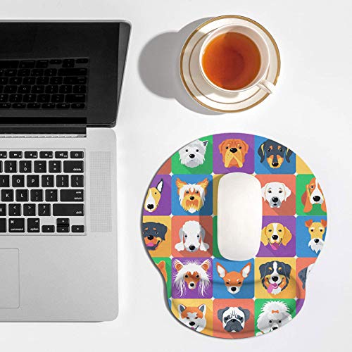 Britimes Ergonomic Mouse Pad with Wrist Support Cute Dogs Non-Slip Rubber Base Mousepad for Home Office Gaming Working Computers Laptop Easy Typing & Pain Relief - Image 2