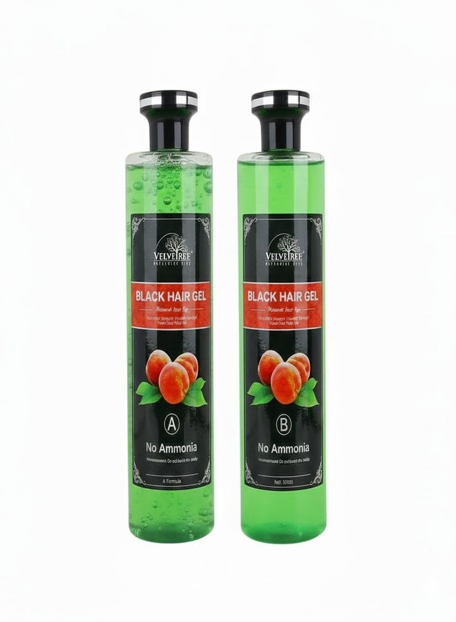 Velvetree Natural Black Hair Gel Dye - No Ammonia, Fruit Vinegar Formula | Instant Hair Color for Men & Women | Covers White Hair Naturally | Long-Lasting Shine (500ml x 2) (Black Hair Gel 1) - Image 1