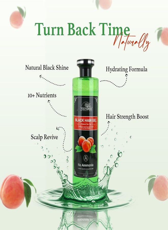 Velvetree Natural Black Hair Gel Dye - No Ammonia, Fruit Vinegar Formula | Instant Hair Color for Men & Women | Covers White Hair Naturally | Long-Lasting Shine (500ml x 2) (Black Hair Gel 1) - Image 2