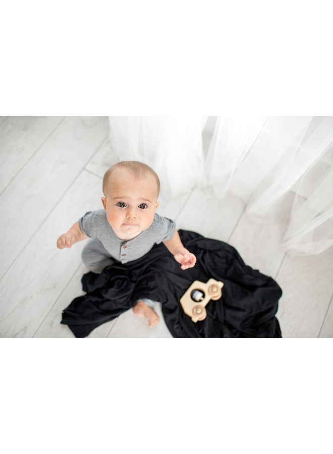 Copper Pearl Large Premium Knit Baby Swaddle Receiving Blanket Midnight - Image 5