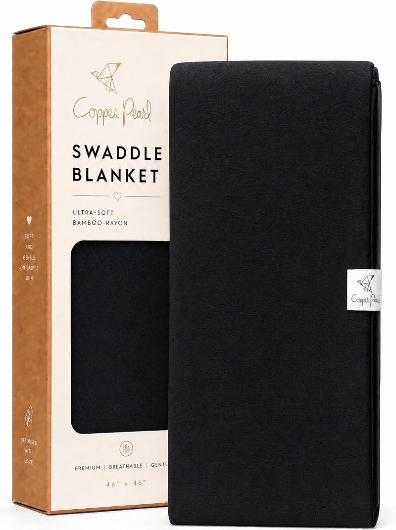 Copper Pearl Large Premium Knit Baby Swaddle Receiving Blanket Midnight - Image 1