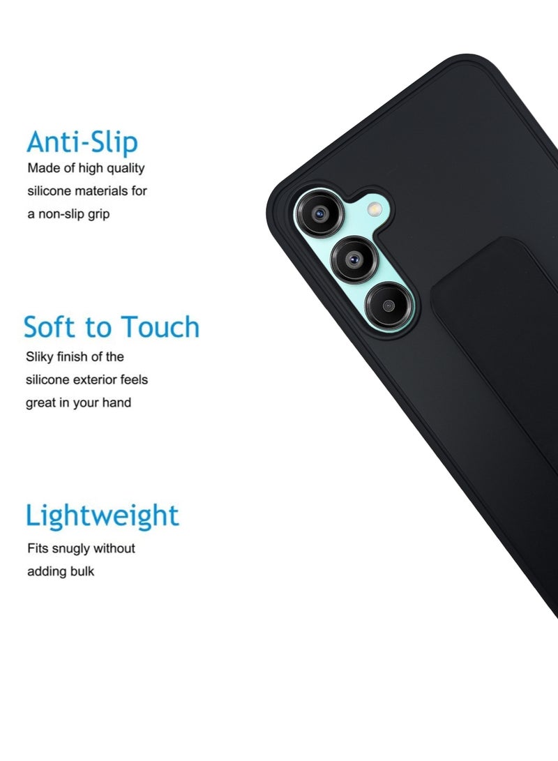 Samsung Galaxy A26 HAND HOLDER | Premium Silicone Magnetic Hand Grip Case Cover Designed for Samsung Galaxy A26 | Samsung Galaxy A26 Case Camera and Drop Protection Thin Protective Back Cover Case for Samsung Galaxy A26 - Black - view 2