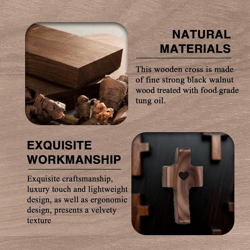 REATIFUL Wooden Cross Fidget,Cross My Heart,Small Wooden Crosses for Pocket Prayers,Prayer Cross for Hand,Pocket Cross Christian Gifts for Women and Fidget Toys for Adults (6PCS) - Image 5