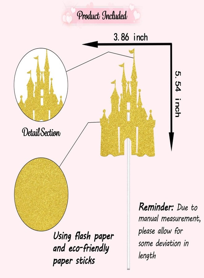 WFKLDF Castle Cake Topper Princess Cake Topper Castle Theme Birthday Party Decorations Princess Party Supplies Princess Happy Birthday Cake Decorations Princess Baby Shower Supplies - Image 2