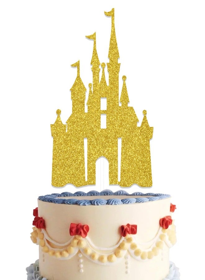 WFKLDF Castle Cake Topper Princess Cake Topper Castle Theme Birthday Party Decorations Princess Party Supplies Princess Happy Birthday Cake Decorations Princess Baby Shower Supplies - Image 1