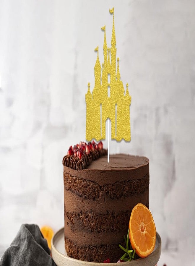 WFKLDF Castle Cake Topper Princess Cake Topper Castle Theme Birthday Party Decorations Princess Party Supplies Princess Happy Birthday Cake Decorations Princess Baby Shower Supplies - Image 3