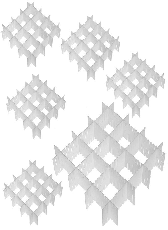 KINJOEK 48 PCS DIY Drawer Divider Organizers, Adjustable Plastic Desk Drawer Separators for Organizing Drawers Desktop, 48 White - Image 1