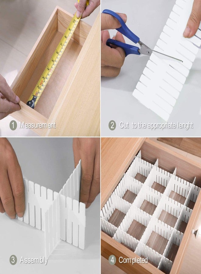 KINJOEK 48 PCS DIY Drawer Divider Organizers, Adjustable Plastic Desk Drawer Separators for Organizing Drawers Desktop, 48 White - Image 3