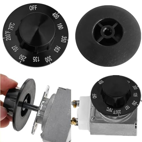MCAMPAS Comb Gas Valve Beige Knob & 200-400°F Thermostat Dial Knob for Fryers, Range, Braising - 2 Pack - Image 3