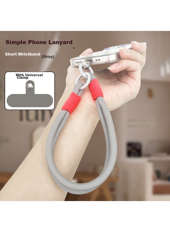 Sehan Shihan Phone Accessories Wrist Strap, Short Anti-loss Anti-drop Cord, Phone Strap Chain, Phone Case Strap, Suitable For Apple, Huawei, Oppo, Vivo, Xiaomi, Premium Gray Skin-friendly Strap - Image 1