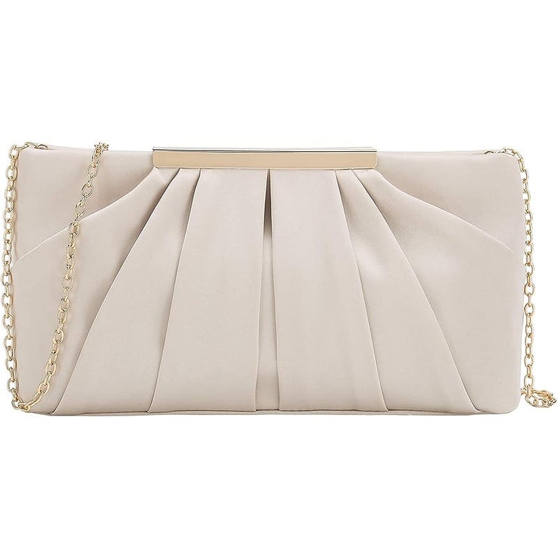 Charming Tailor Clutch Evening Bag Elegant Pleated Satin Formal Handbag Simple Classy Purse for Women - Image 3