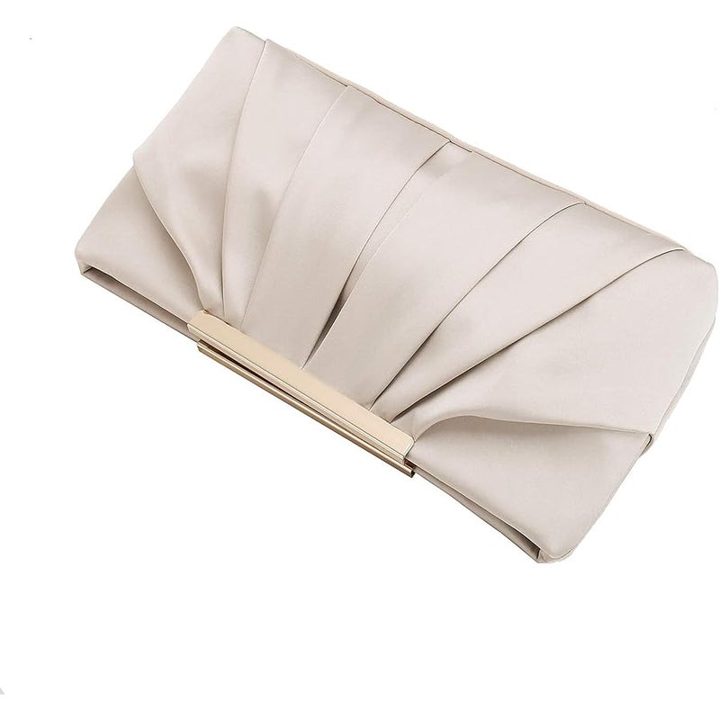 Charming Tailor Clutch Evening Bag Elegant Pleated Satin Formal Handbag Simple Classy Purse for Women - Image 4