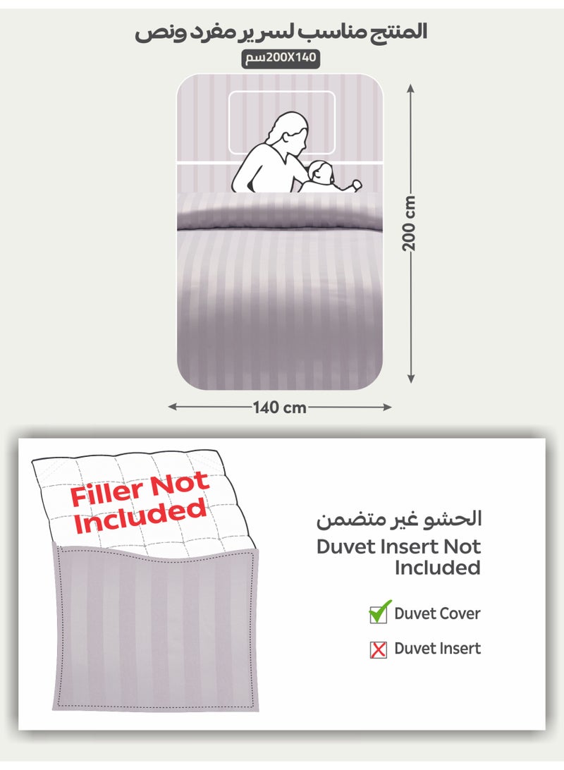 Donetella Striped Duvet Cover Set Single Size 170x230 cm - 4-Pcs Bed Set, Microfiber Fabric - 1 Duvet Cover, 1 Fitted Sheet, 2 Pillow Sham, (Filler Not Included) - Image 3