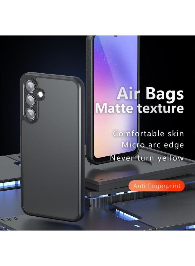 Case Cover Shockproof Hard PC Back Soft TPU Frame Matte Black Slim Protective Cover Compatible with Samsung Galaxy A17 ( Black) - Image 4