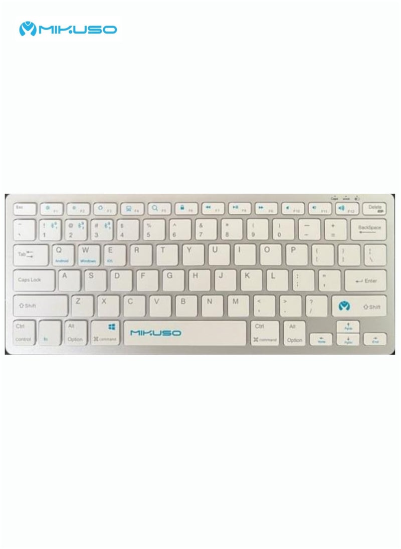 MIKUSO Mikuso Ultra-Slim Wireless Bluetooth Keyboard | Compatible with iPad, iPhone, MacBook, Windows PC, Samsung & More – White  - Image 1