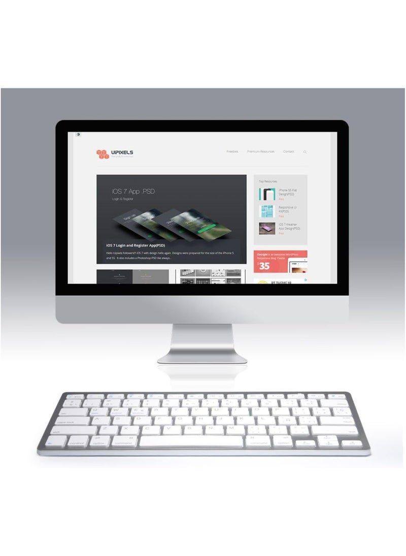 Mikuso Ultra-Slim Wireless Bluetooth Keyboard | Compatible with iPad, iPhone, MacBook, Windows PC, Samsung & More – White