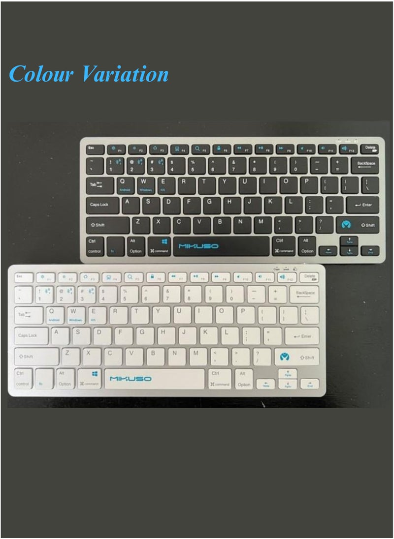 MIKUSO Mikuso Ultra-Slim Wireless Bluetooth Keyboard | Compatible with iPad, iPhone, MacBook, Windows PC, Samsung & More – White  - Image 3