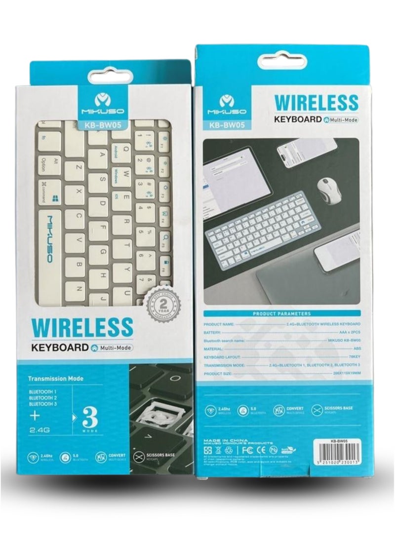 Mikuso Ultra-Slim Wireless Bluetooth Keyboard | Compatible with iPad, iPhone, MacBook, Windows PC, Samsung & More – White
