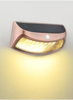 Chabeia Solar Fence Lights,Head Motion Sensor ,IP65 Waterproof,LED Solar Wall Lights ,Outdoor,Wall Lamp,Solar Lights Outdoor, Outdoor Step Lights, Wireless ,LED Solar Lights  for Pathway ,Porch ,Yard, Garage ,Garden, Fence ,Walkway ,Driveway(Red Copper,Warm Light)  - Image 2