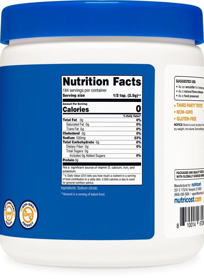 Nutricost Sodium Citrate Powder 1LB (16oz) - Food Grade, Non-GMO - Emulsifier, Natural Flavor Enhancer, Food Preservant - Image 5