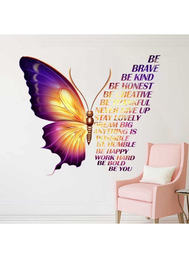Sinekong Large Colorful Inspirational Wall Decals - Vinyl Butterfly Art Stickers With Motivational Phrases and Positive Sayings for Kids Girls Classroom Playroom Woman Bedroom (Colorful) - Image 1