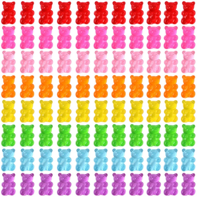 SANNIX 120 Pcs Kawaii Nail Charms - Gummy Bear Resin Charms for Nail Decoration (8 Colors) - Image 2