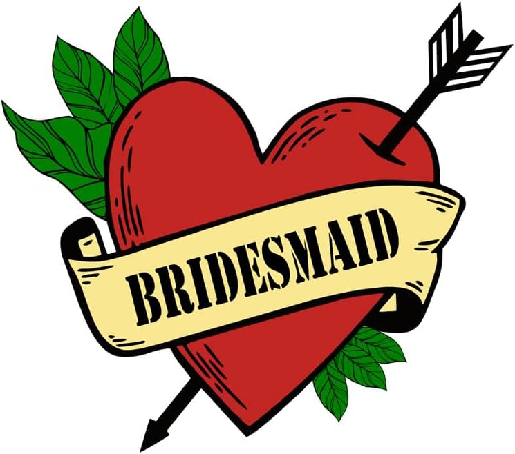 Bridesmaid Heart arrow TEMPORARY TATTOO forever love Wedding bride to be brides maid
