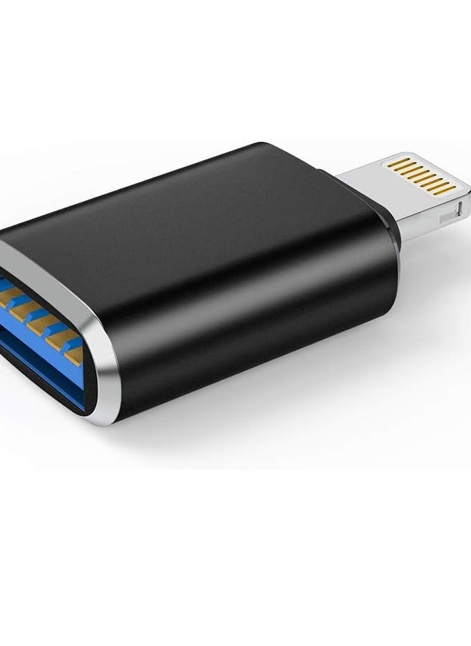 Generic - Lightning to USB Camera Hub Adapter,  USB3.0 Female OTG Data Sync Converter, Compatible with iPhone12/11/X/iPad, Card Reader, USB Flash Drive, Mouse, Keyboard, MIDI - Image 1