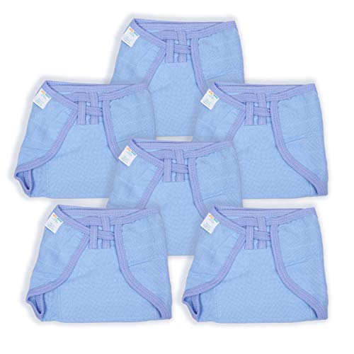 1st Step Washable and 100% Cotton Nappies (Blue, New Born) - Image 1