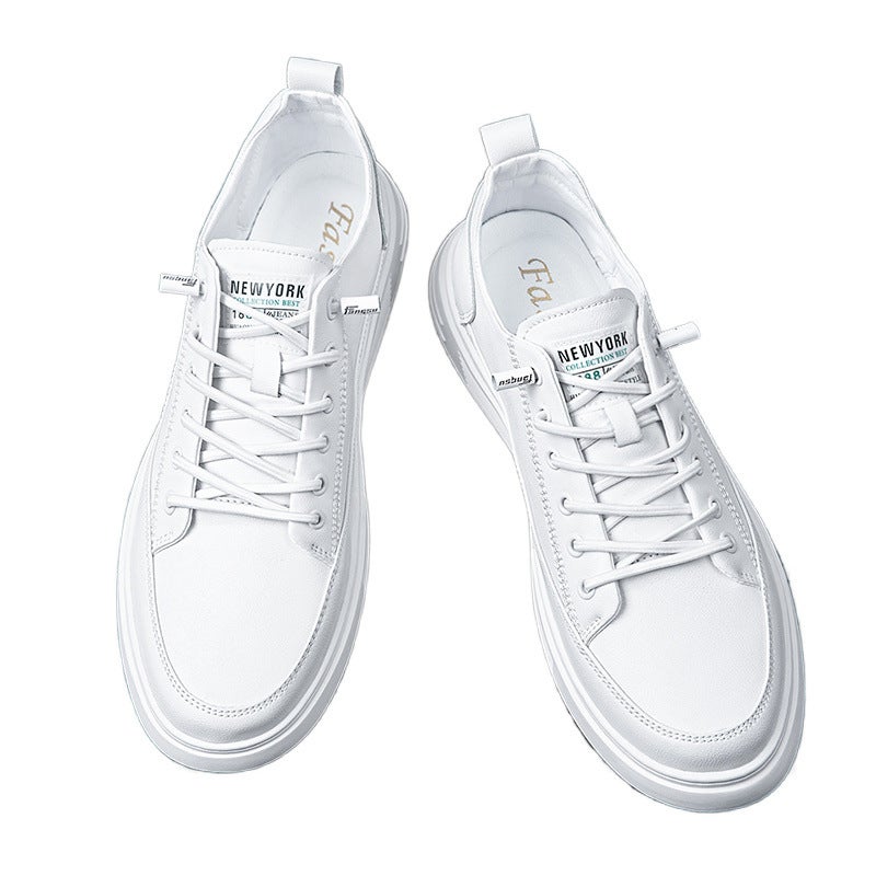 Soft Cowhide White Shoes Men'S Winter Fleece-Lined Warm Sports White Sneakers Boys Casual Men'S Shoes Autumn - Image 5