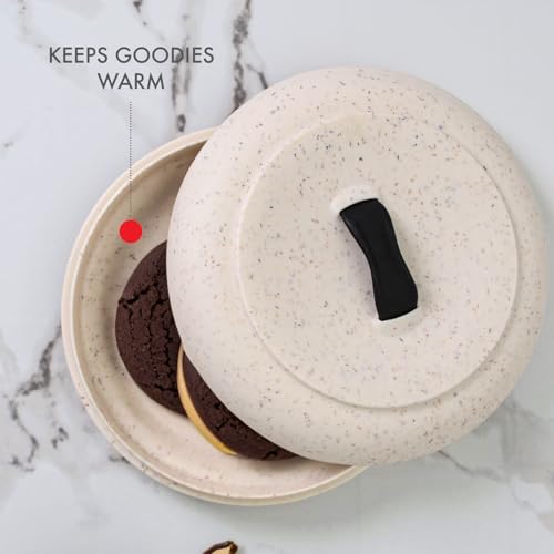 Dexas Durable Microwavable Tortilla Warmer 8.75 Inches, Oat Granite Color, Perfect for Warming Tortillas, Bread, Pancakes, Cornbread - Image 2