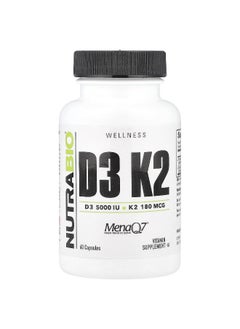 NutraBio NutraBio, D3 K2, 60 Capsules  - Image 1
