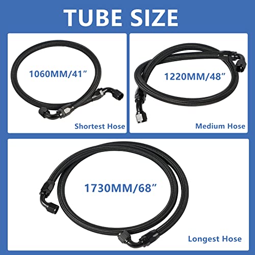 GSTP 10AN Upgraded Transmission Cooler Line Kit Nylon and Stainless Steel Braided Cooling Hose Fitting Kit Compatible with Chevrolet/GMC 6.6L Duramax (LLY/LBZ/LMM) 2006-2010 Anodized - Image 3