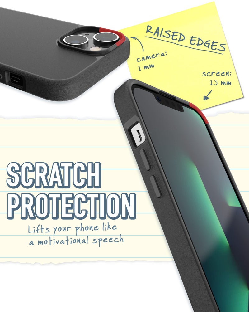 SmartishÂ® iPhone 14 Magnetic Case - Gripmunk Compatible with MagSafe [Lightweight + Protective] Slim/Thin Grip Cover with Microfiber Lining for Apple iPhone 14 - Black Tie Affair - Image 3