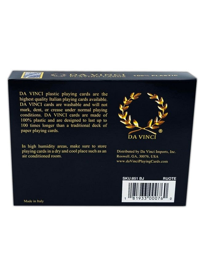 DA VINCI Ruote Italian 100% Plastic Playing Cards 2-Deck Set Bridge Size Large Index - Image 3
