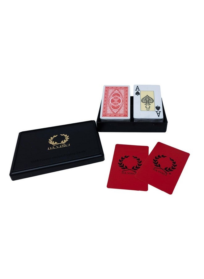 DA VINCI Ruote Italian 100% Plastic Playing Cards 2-Deck Set Bridge Size Large Index - Image 2