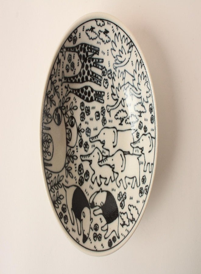 Minoribo Mino ware Japanese Ceramics Plate Wild Animals Matte Finish made in Japan (Japan Import) GBS012 (Medium Deep) - Image 5